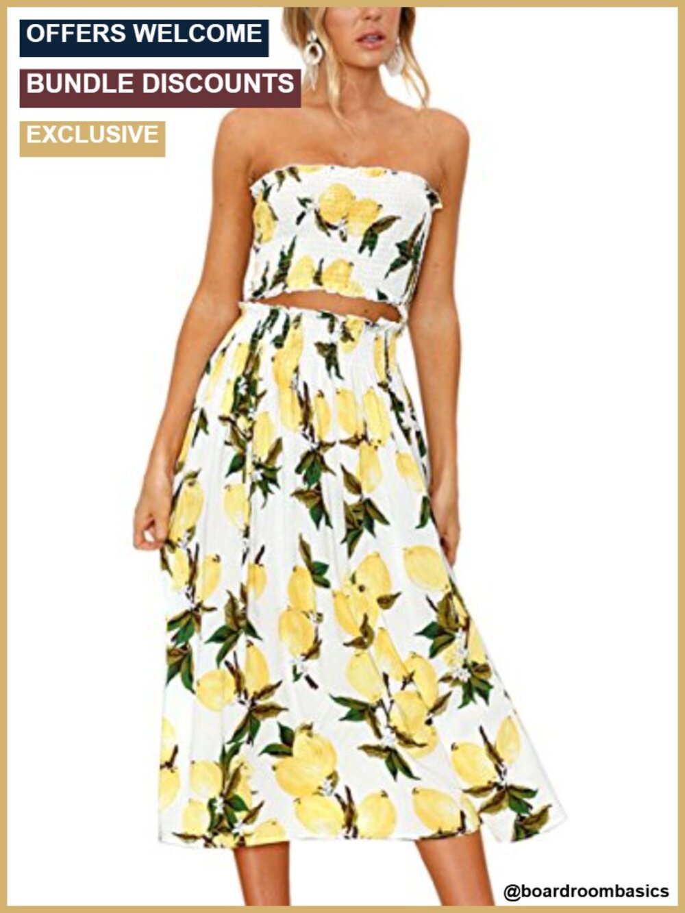 Women's Floral Print 2 Piece Maxi Skirt Set Crop Top Outfit